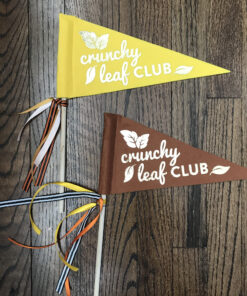 Crunchy Leaf Club Pennant Flag - Gold Foil